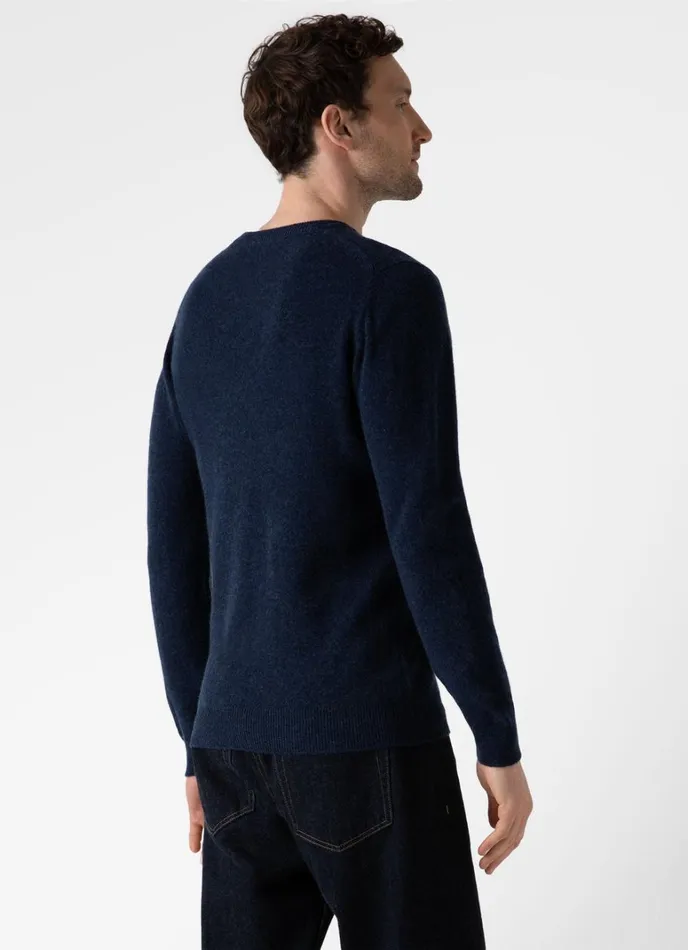 SUNSPEL Knitwear Cashmere Crew Neck Jumper Navy Melange 8211 Men