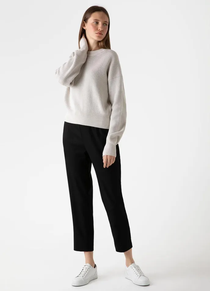 SUNSPEL Knitwear Ribbed Crew Neck Jumper Ecru 8211 Women