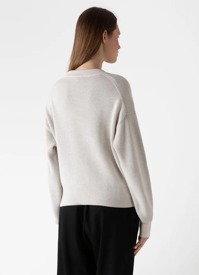 SUNSPEL Knitwear Ribbed Crew Neck Jumper Ecru 8211 Women