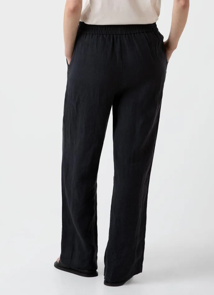SUNSPEL Pants Drawstring Wide Leg Trouser Black 8211 Women