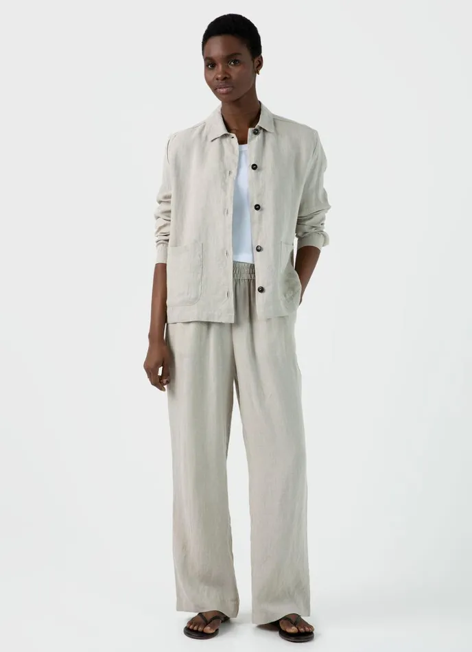 SUNSPEL Pants Drawstring Wide Leg Trouser Light Sand 8211 Women