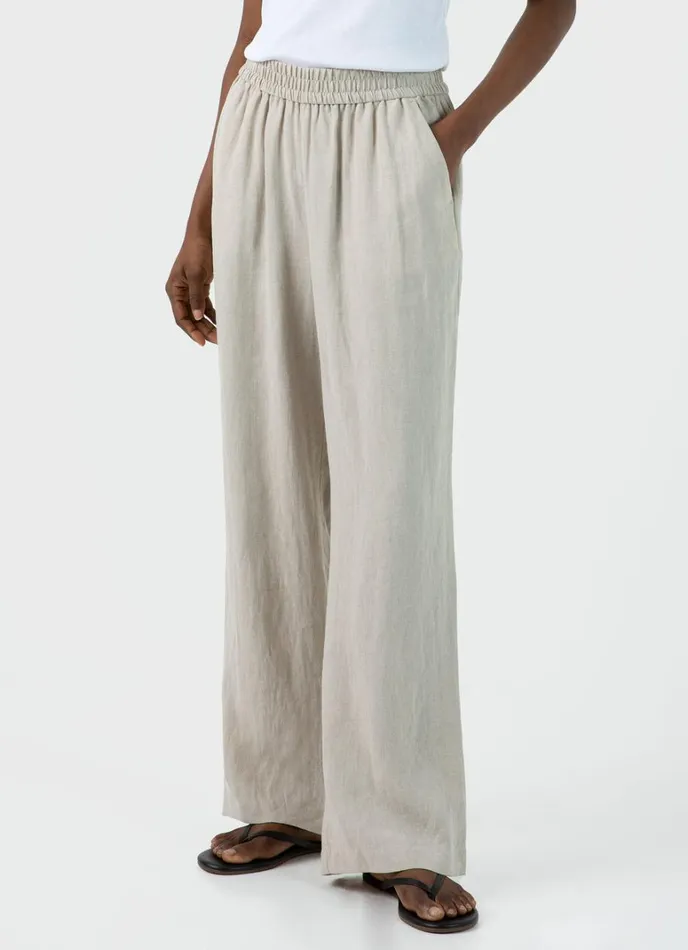 SUNSPEL Pants Drawstring Wide Leg Trouser Light Sand 8211 Women