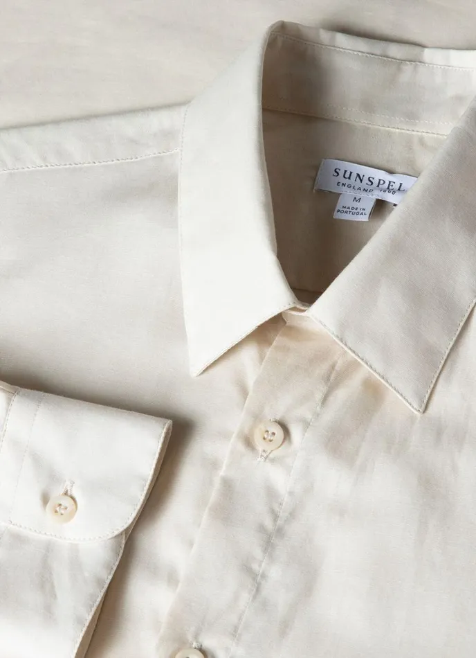 SUNSPEL Shirts Cotton Cashmere Shirt Ecru 8211 Men