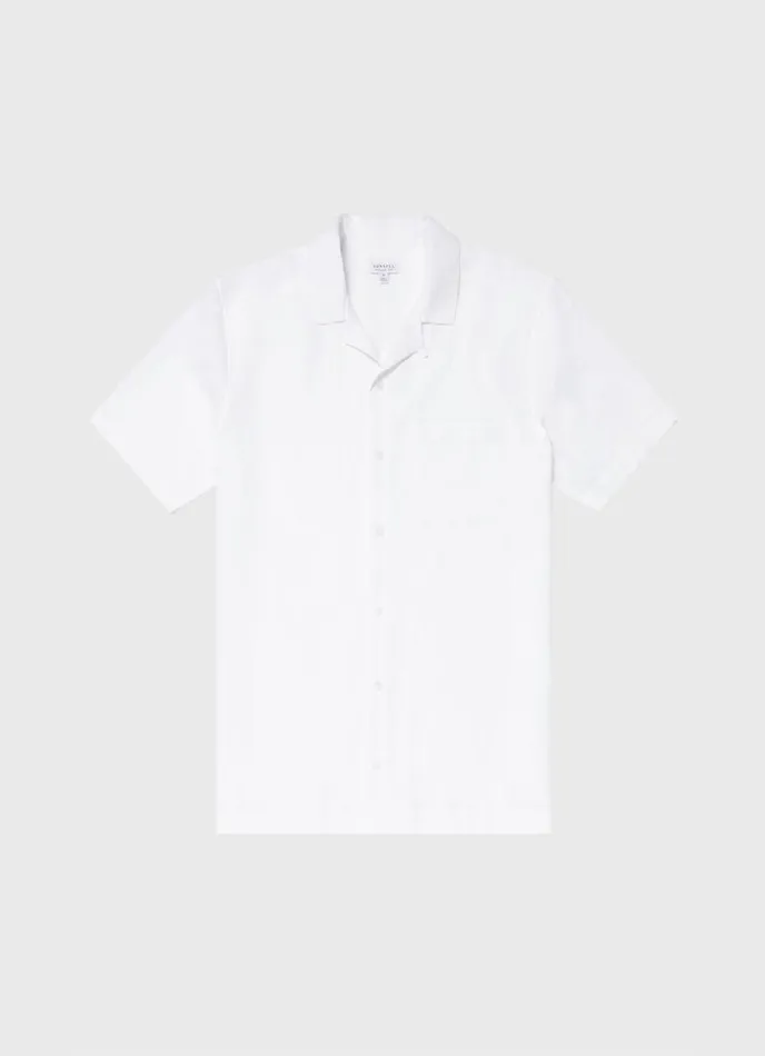SUNSPEL Shirts Waffle Camp Collar Shirt White 8211 Men