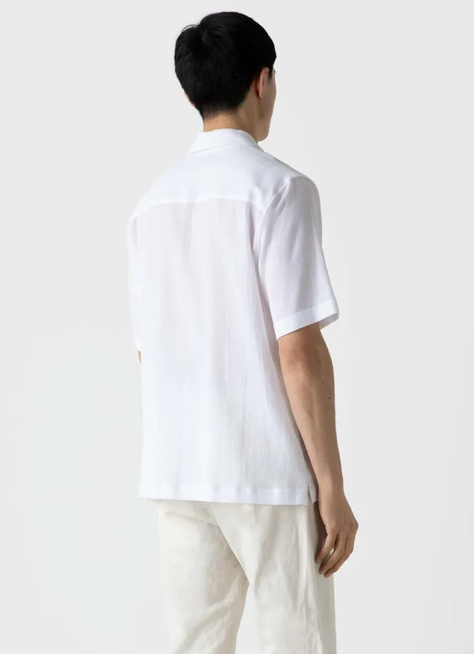 SUNSPEL Shirts Waffle Camp Collar Shirt White 8211 Men