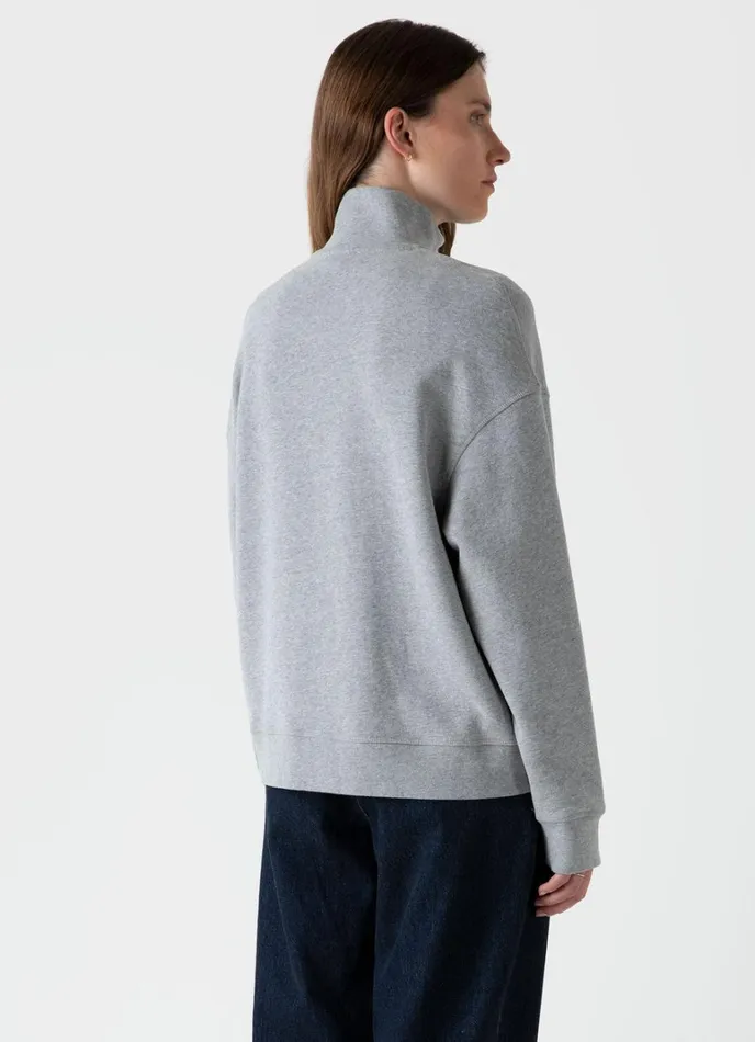 SUNSPEL Sweatshirts and Sweatpants Half Zip Loopback Sweatshirt Grey Melange 8211 Women