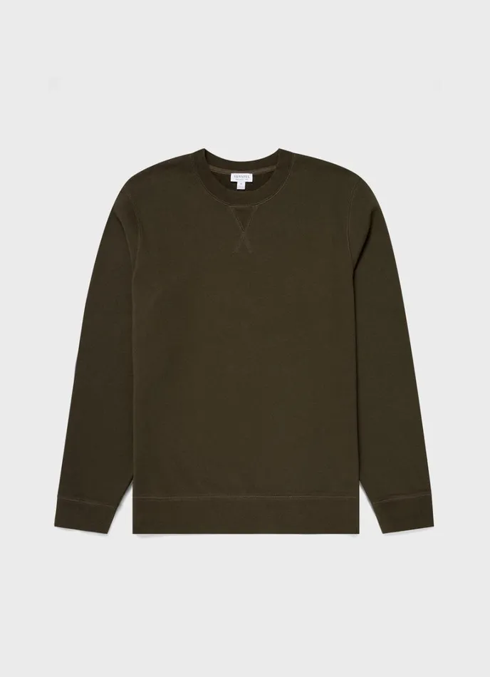 SUNSPEL Sweatshirts and Sweatpants Loopback Sweatshirt Dark Olive 8211 Men