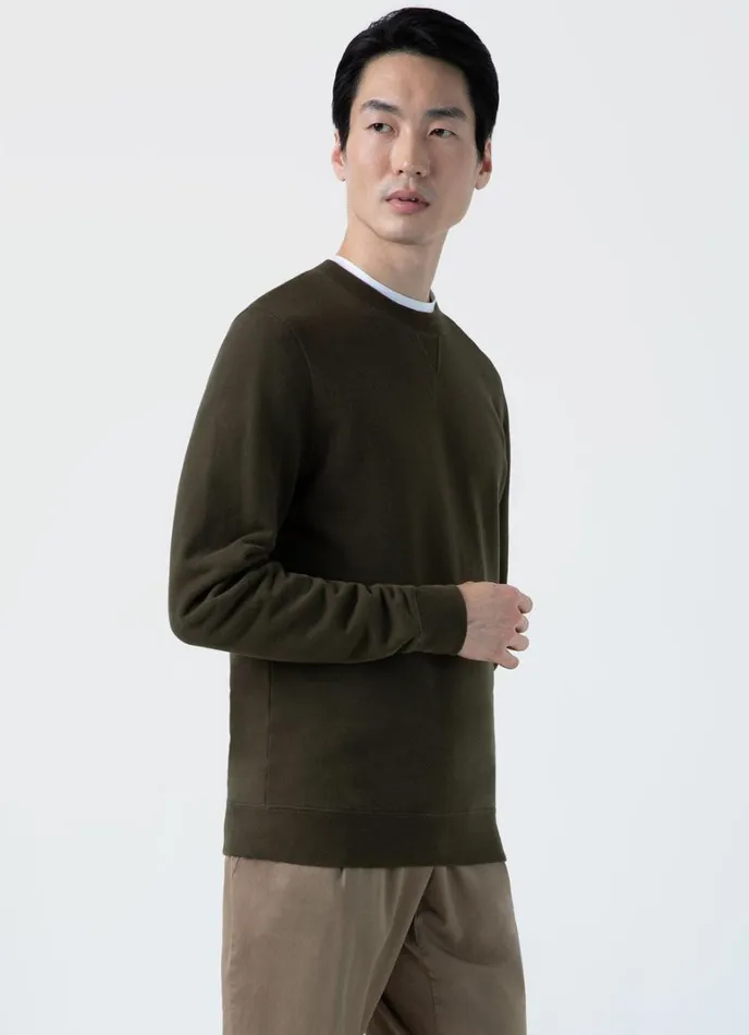 SUNSPEL Sweatshirts and Sweatpants Loopback Sweatshirt Dark Olive 8211 Men