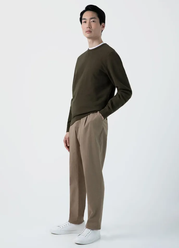 SUNSPEL Sweatshirts and Sweatpants Loopback Sweatshirt Dark Olive 8211 Men