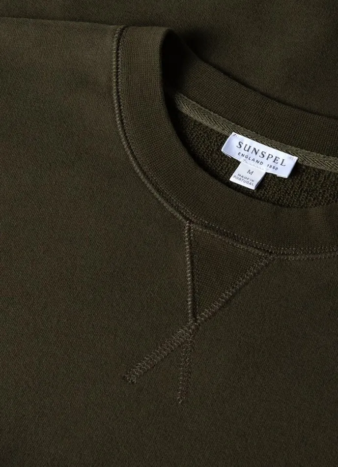 SUNSPEL Sweatshirts and Sweatpants Loopback Sweatshirt Dark Olive 8211 Men