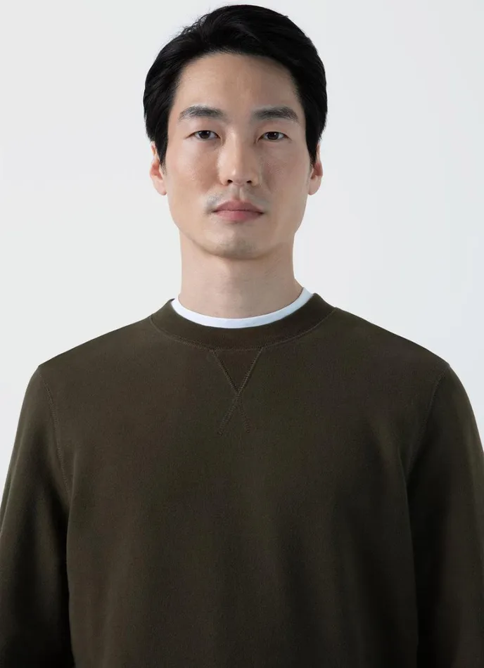 SUNSPEL Sweatshirts and Sweatpants Loopback Sweatshirt Dark Olive 8211 Men