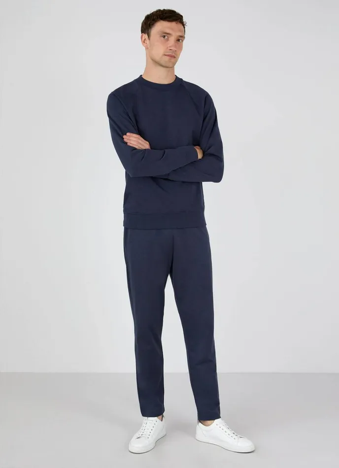 SUNSPEL Sweatshirts and Sweatpants Sea Island Cotton Sweatpants Navy 8211 Men
