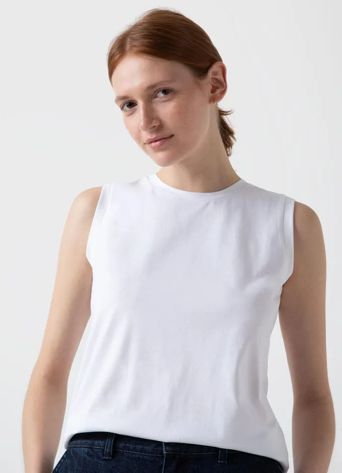 SUNSPEL Tshirts and Tops Boy Fit Tank White 8211 Women