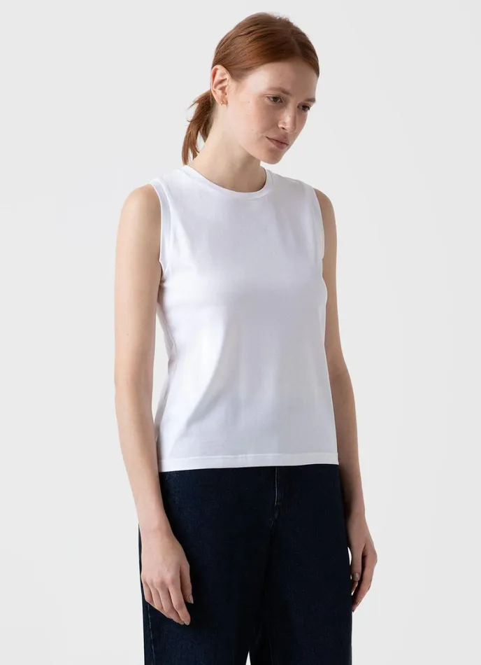 SUNSPEL Tshirts and Tops Boy Fit Tank White 8211 Women