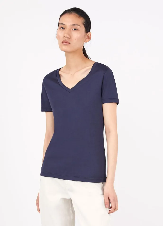 SUNSPEL Tshirts and Tops Vneck Tshirt Navy 8211 Women