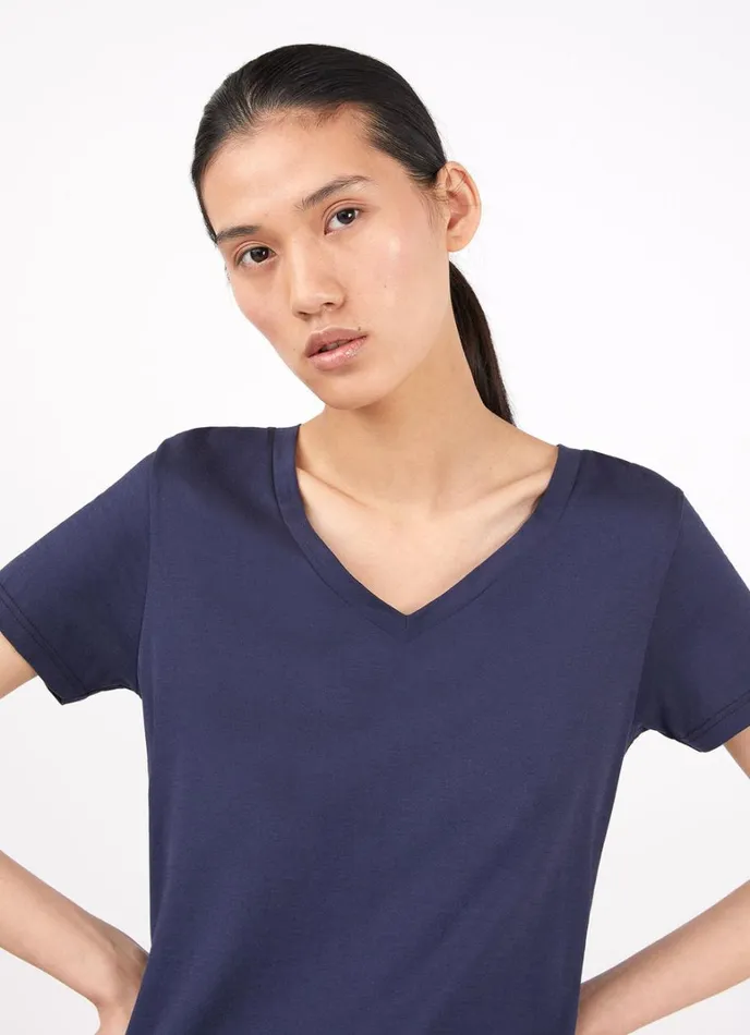 SUNSPEL Tshirts and Tops Vneck Tshirt Navy 8211 Women