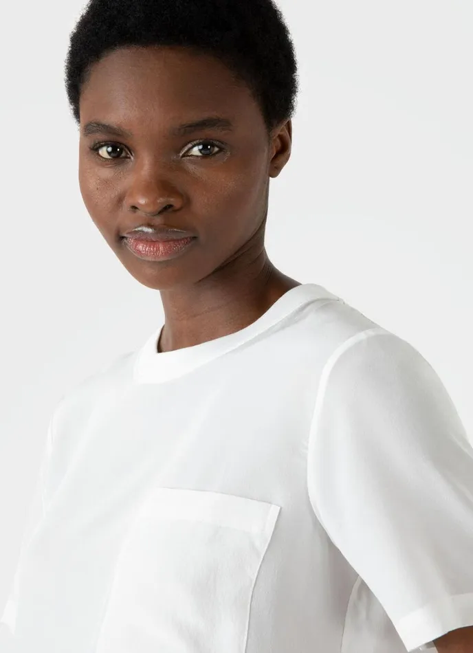 SUNSPEL Tshirts and Tops Woven Silk Tshirt Ecru 8211 Women