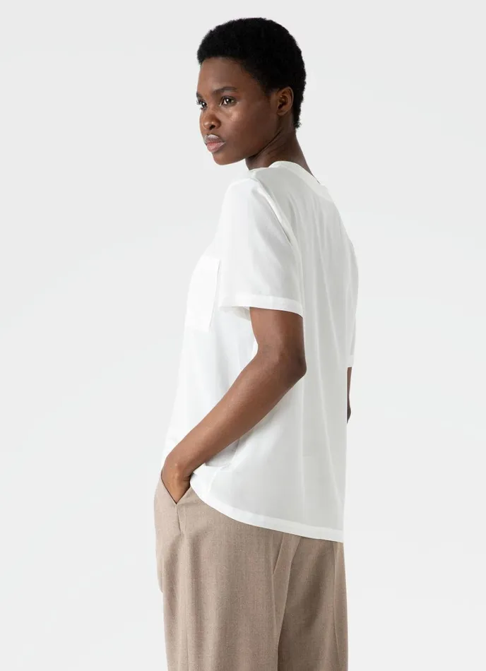 SUNSPEL Tshirts and Tops Woven Silk Tshirt Ecru 8211 Women
