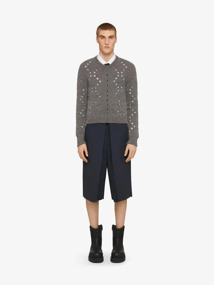 Sweater In Wool Medium Grey Men Givenchy Sweaters