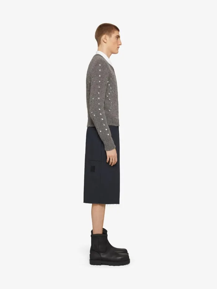 Sweater In Wool Medium Grey Men Givenchy Sweaters