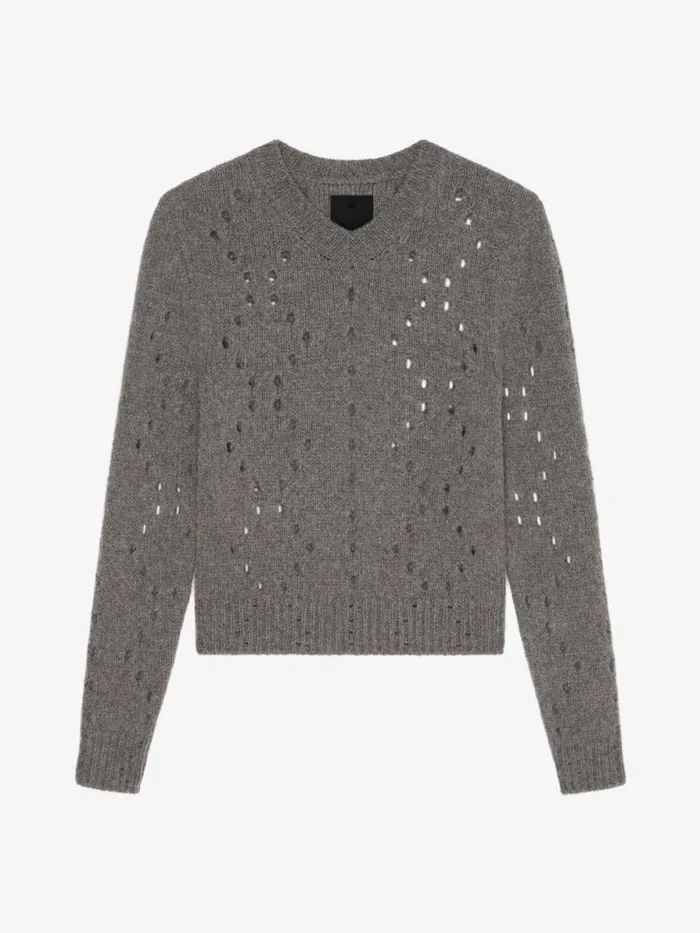 Sweater In Wool Medium Grey Men Givenchy Sweaters