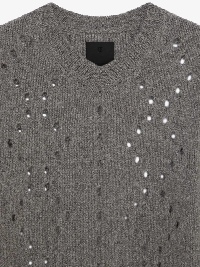 Sweater In Wool Medium Grey Men Givenchy Sweaters