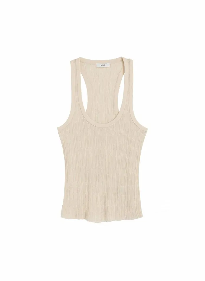Sweaters Women ALC Iris Fine Cotton Knit Tank White Sweaters Women ALC Iris Fine Cotton Knit Tank White