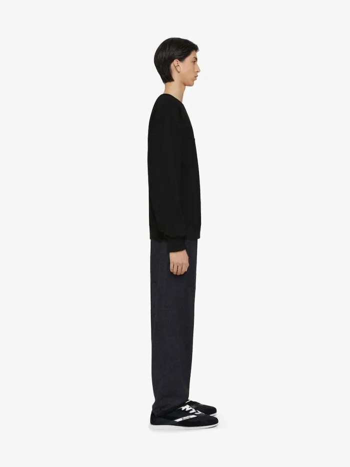 Sweatshirt In Fleece With Signature Black Men Givenchy Sweatshirts and Hoodies