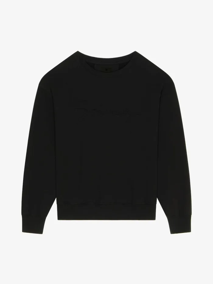 Sweatshirt In Fleece With Signature Black Men Givenchy Sweatshirts and Hoodies