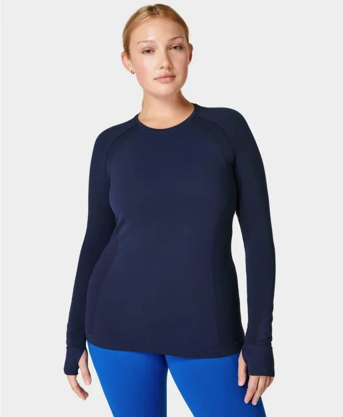 Sweaty Betty Athlete Seamless Workout Long Sleeve Top Navy Blue Clothing Long Sleeve Tops Sweaty Betty Athlete Seamless Workout Long Sleeve Top Navy Blue Clothing Long Sleeve Tops