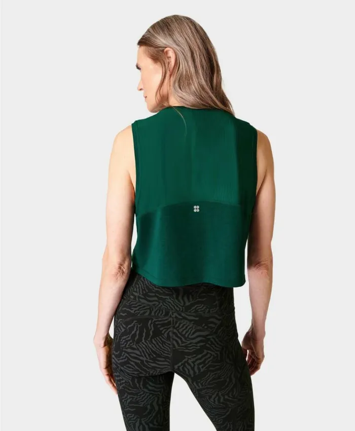 Sweaty Betty Breathe Easy Crop Muscle Tank Retro Green Clothing Tank Tops