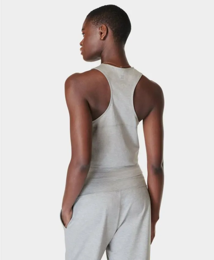 Sweaty Betty Gaia Yoga Tank Light Grey Marl Clothing Tank Tops