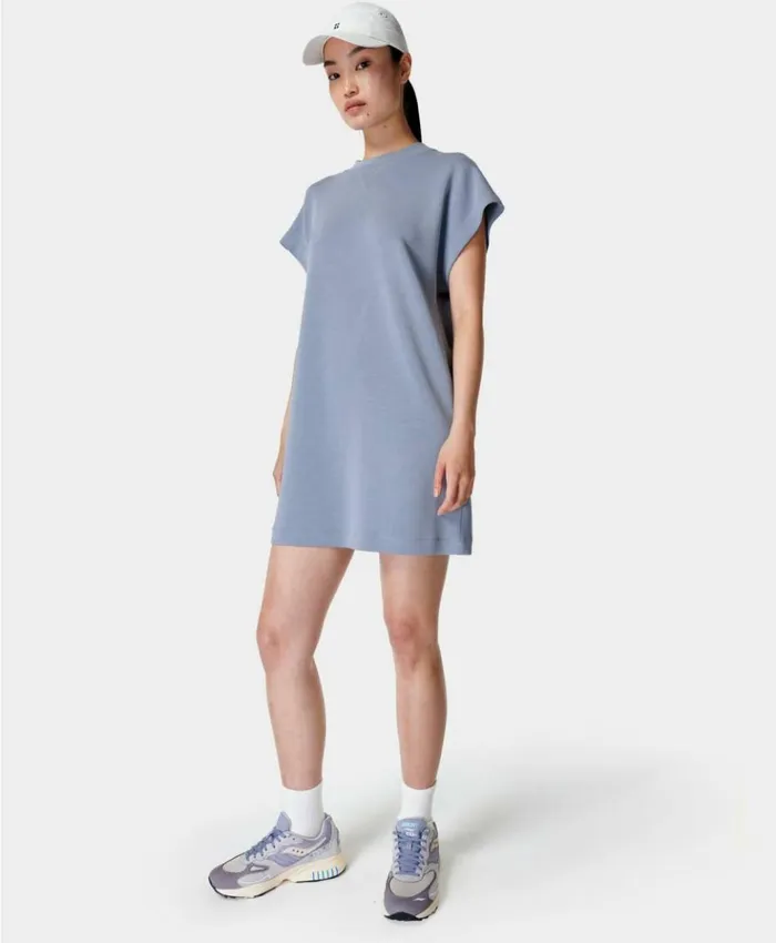 Sweaty Betty Sand Wash CloudWeight Tee Dress Cove Blue Clothing