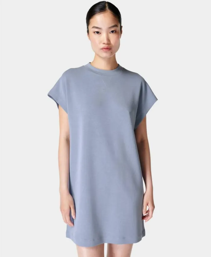 Sweaty Betty Sand Wash CloudWeight Tee Dress Cove Blue Clothing