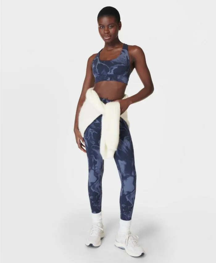 Sweaty Betty Super Soft 78 Yoga Leggings Blue Marble Speckle Print Clothing 78 Length Sweaty Betty Super Soft 78 Yoga Leggings Blue Marble Speckle Print Clothing 78 Length