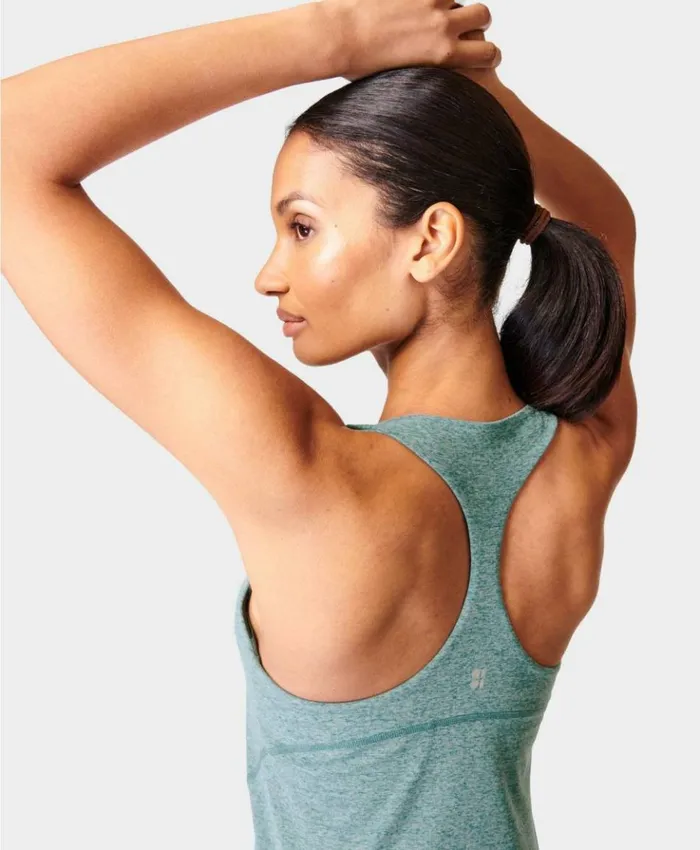 Sweaty Betty Super Soft Sleek Racerback Bra Tank Reef Teal Blue Marl Clothing Tank Tops Sweaty Betty Super Soft Sleek Racerback Bra Tank Reef Teal Blue Marl Clothing Tank Tops