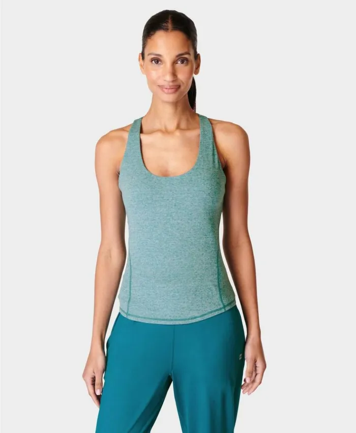 Sweaty Betty Super Soft Sleek Racerback Bra Tank Reef Teal Blue Marl Clothing Tank Tops Sweaty Betty Super Soft Sleek Racerback Bra Tank Reef Teal Blue Marl Clothing Tank Tops