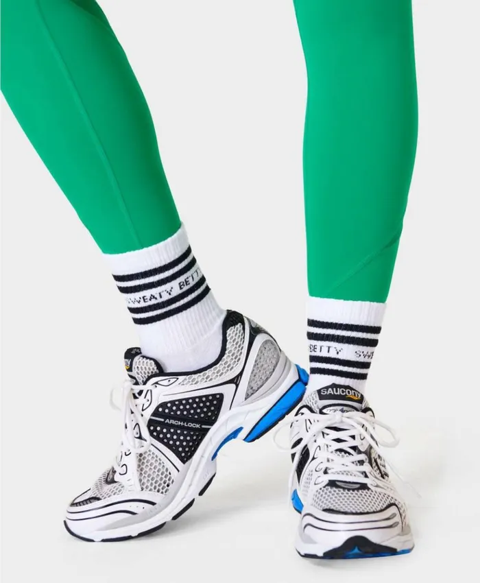 Sweaty Betty Varsity Slogan Socks White Black ClothingAccessories