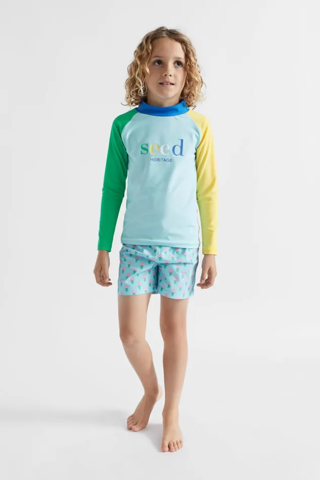Swimwear Boy Seed Heritage Ice Cream Boardshort Ocean Blue
