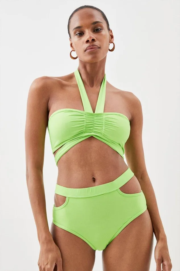 Swimwear Women Karen Millen Cut Out Bikini Bottoms Green