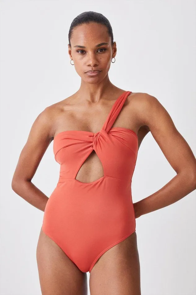 Swimwear Women Karen Millen Goddess Asymmetric Swimsuit
