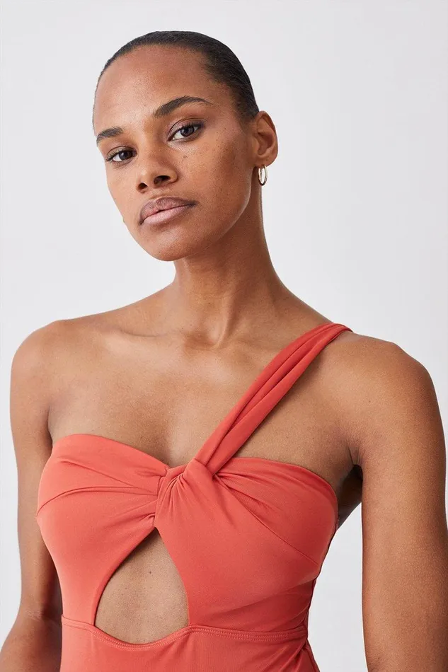 Swimwear Women Karen Millen Goddess Asymmetric Swimsuit