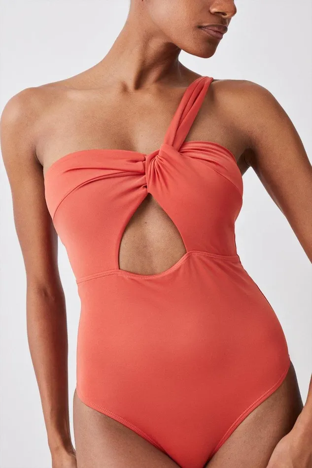 Swimwear Women Karen Millen Goddess Asymmetric Swimsuit