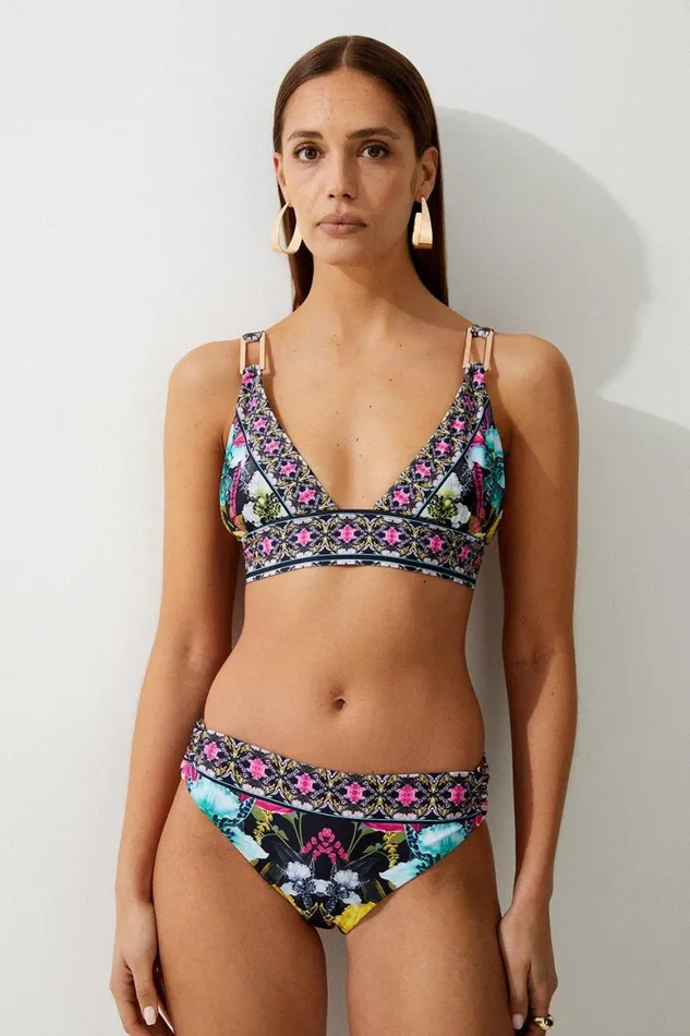 Swimwear Women Karen Millen Mirror Print Plunge Bikini Top Multi