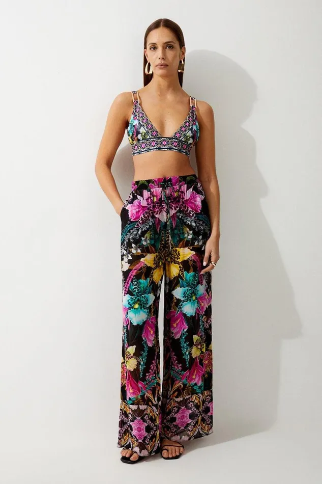 Swimwear Women Karen Millen Mirror Print Plunge Bikini Top Multi