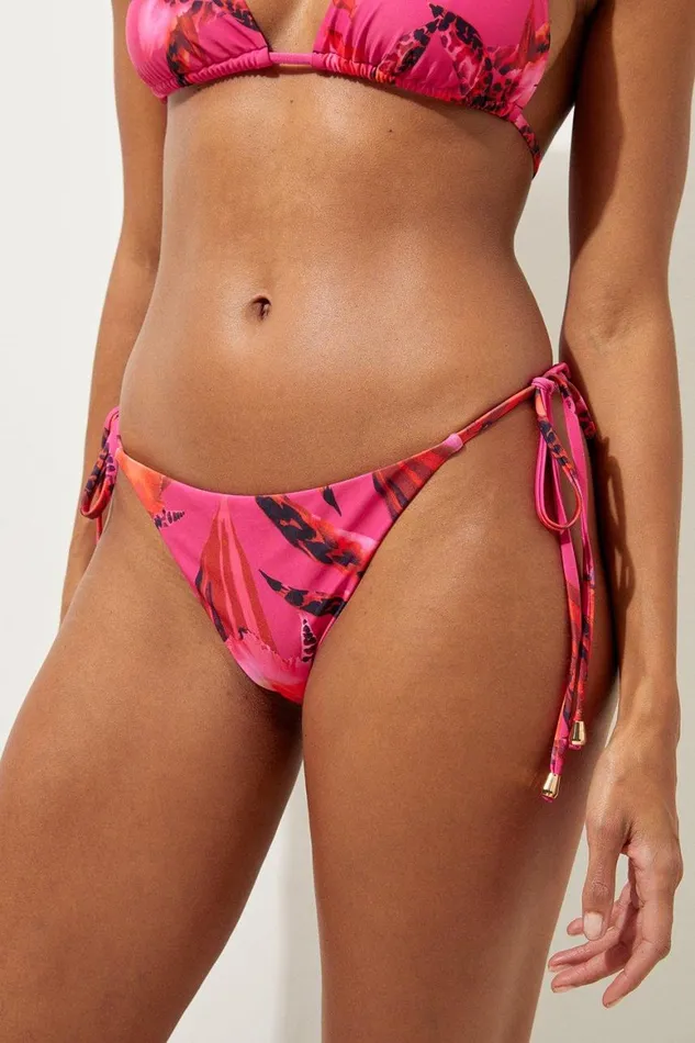Swimwear Women Karen Millen Tropical Print Cheeky Bikini Bottoms Multi