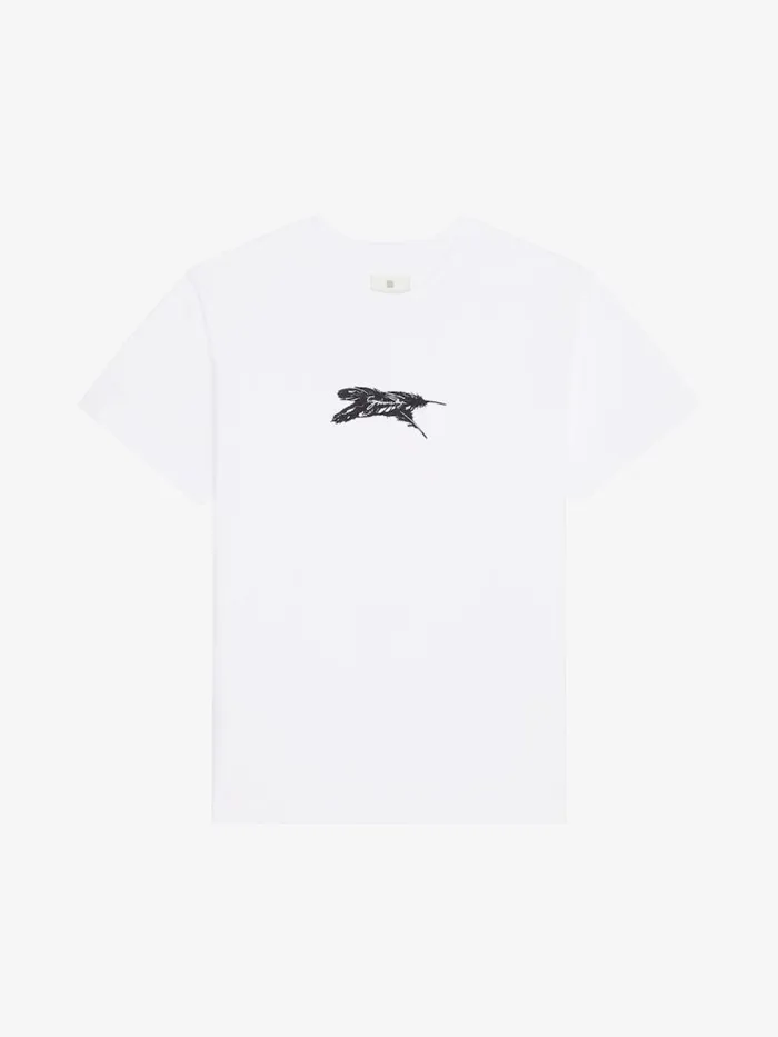 TShirt In Cotton Feathers White Men Givenchy TShirts