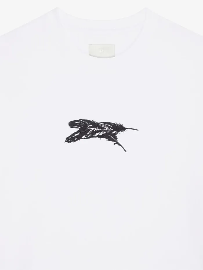 TShirt In Cotton Feathers White Men Givenchy TShirts
