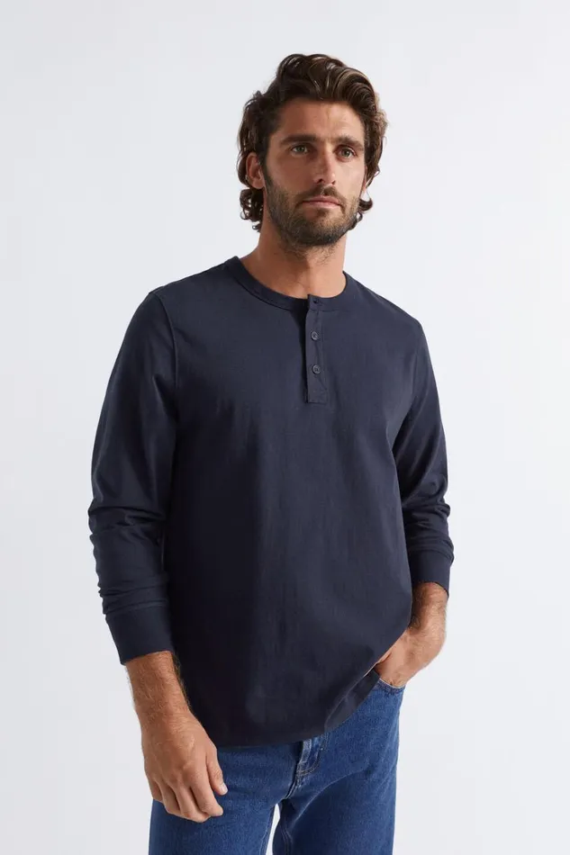 TShirts and Sweaters Man Seed Heritage Henley Tee Midnight Blue