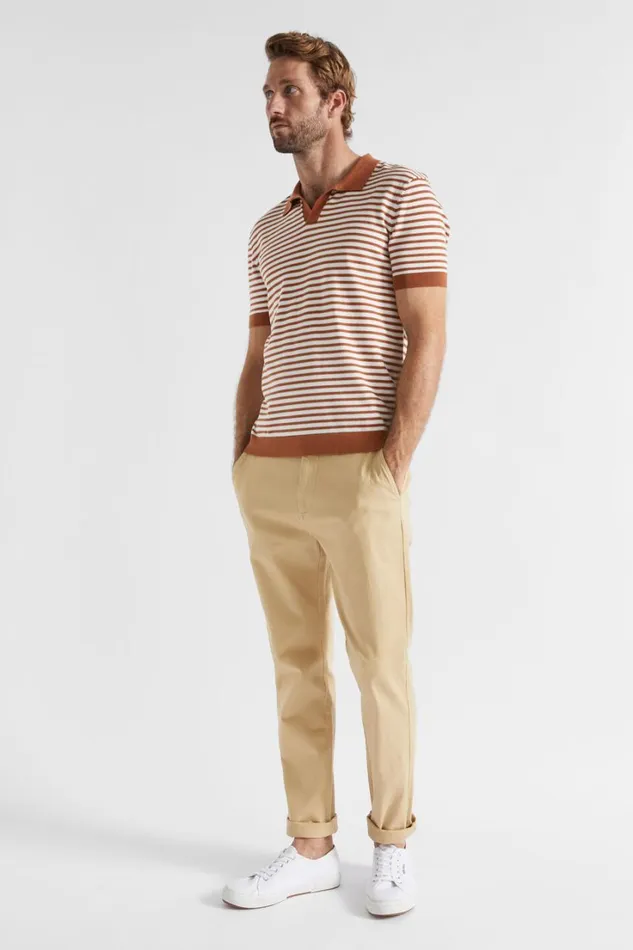 TShirts and Sweaters Man Seed Heritage Stripe Knitted Trophy Polo Sierra Stripe